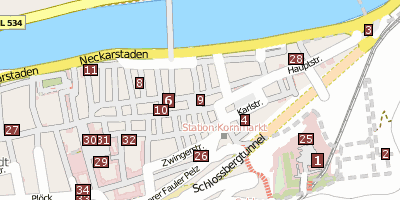 Stadtplan Rathaus  Heidelberg