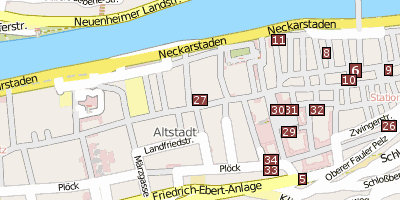 Stadtplan Kurpfälzisches Museum Heidelberg